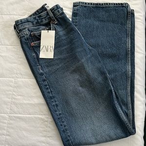 Zara mid-rise wide leg jeans